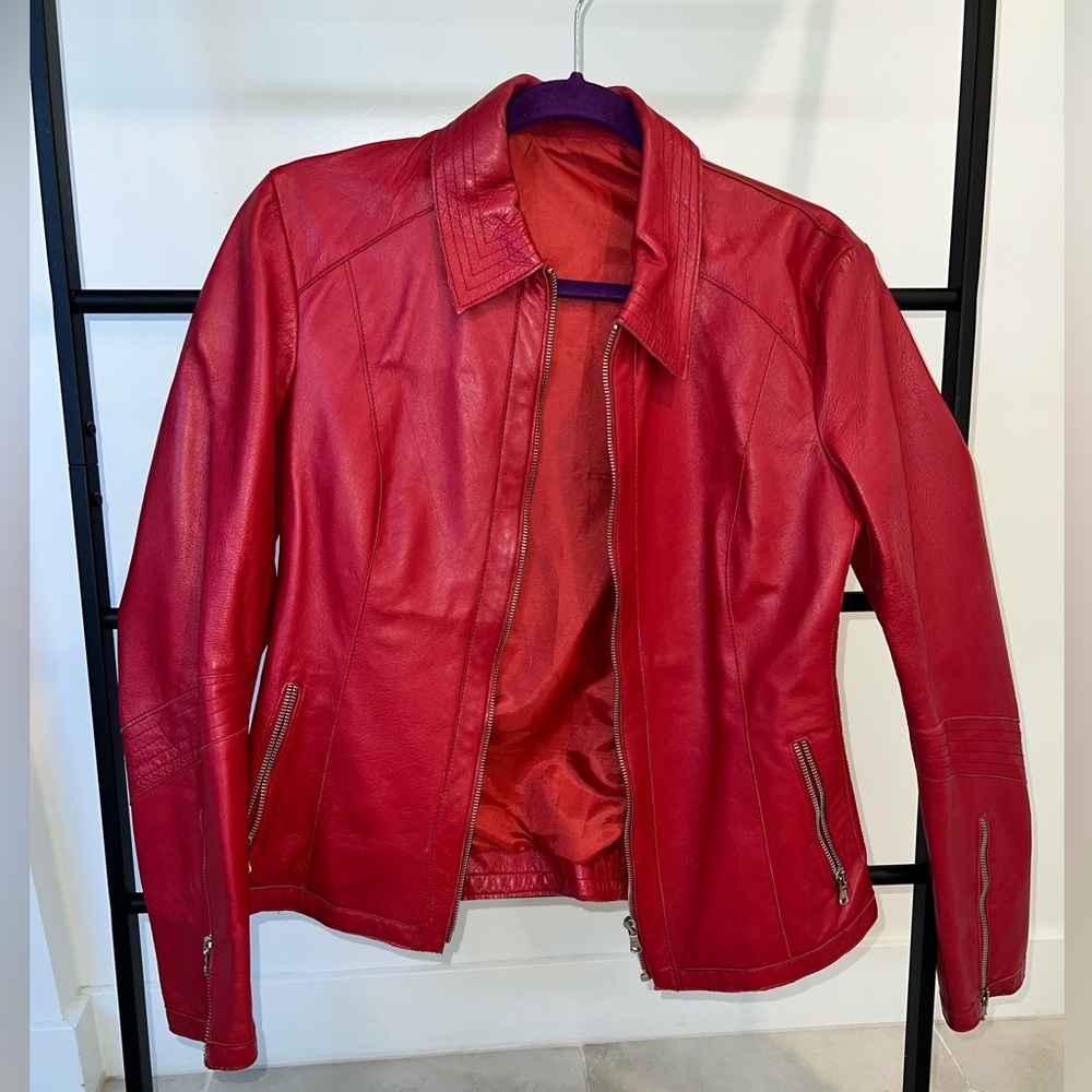 Genuine Red Italian Leather Jacket
